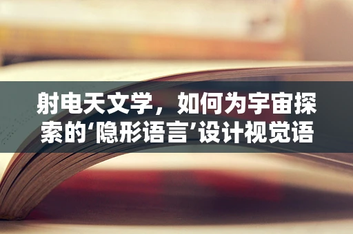 射电天文学，如何为宇宙探索的‘隐形语言’设计视觉语言？