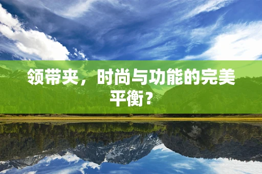 领带夹，时尚与功能的完美平衡？