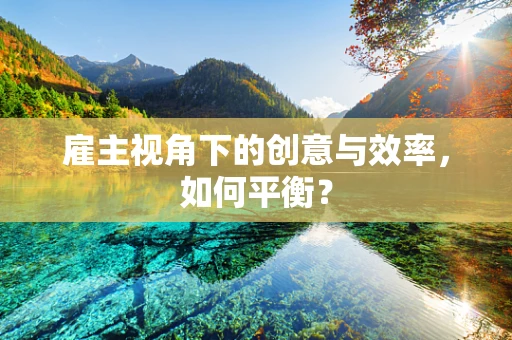 雇主视角下的创意与效率，如何平衡？