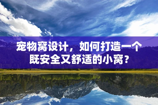 宠物窝设计，如何打造一个既安全又舒适的小窝？