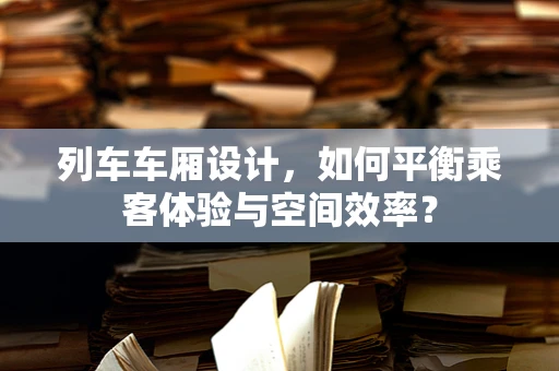 列车车厢设计，如何平衡乘客体验与空间效率？
