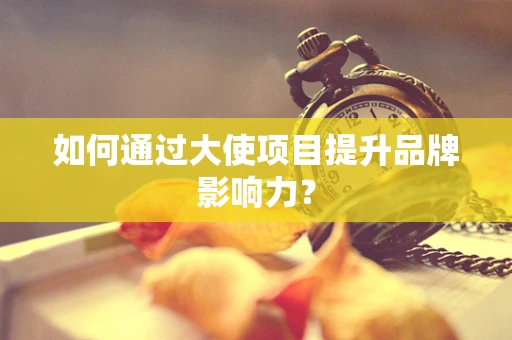 如何通过大使项目提升品牌影响力？
