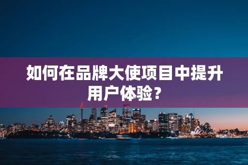 如何在品牌大使项目中提升用户体验？