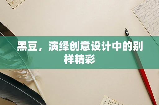 黑豆，演绎创意设计中的别样精彩