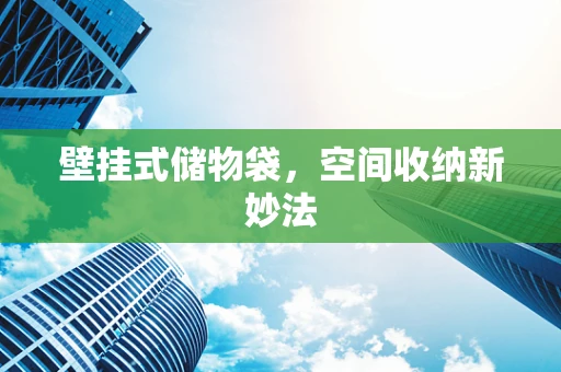 壁挂式储物袋，空间收纳新妙法