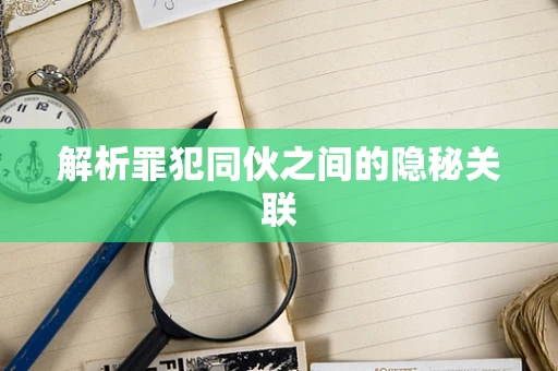 解析罪犯同伙之间的隐秘关联