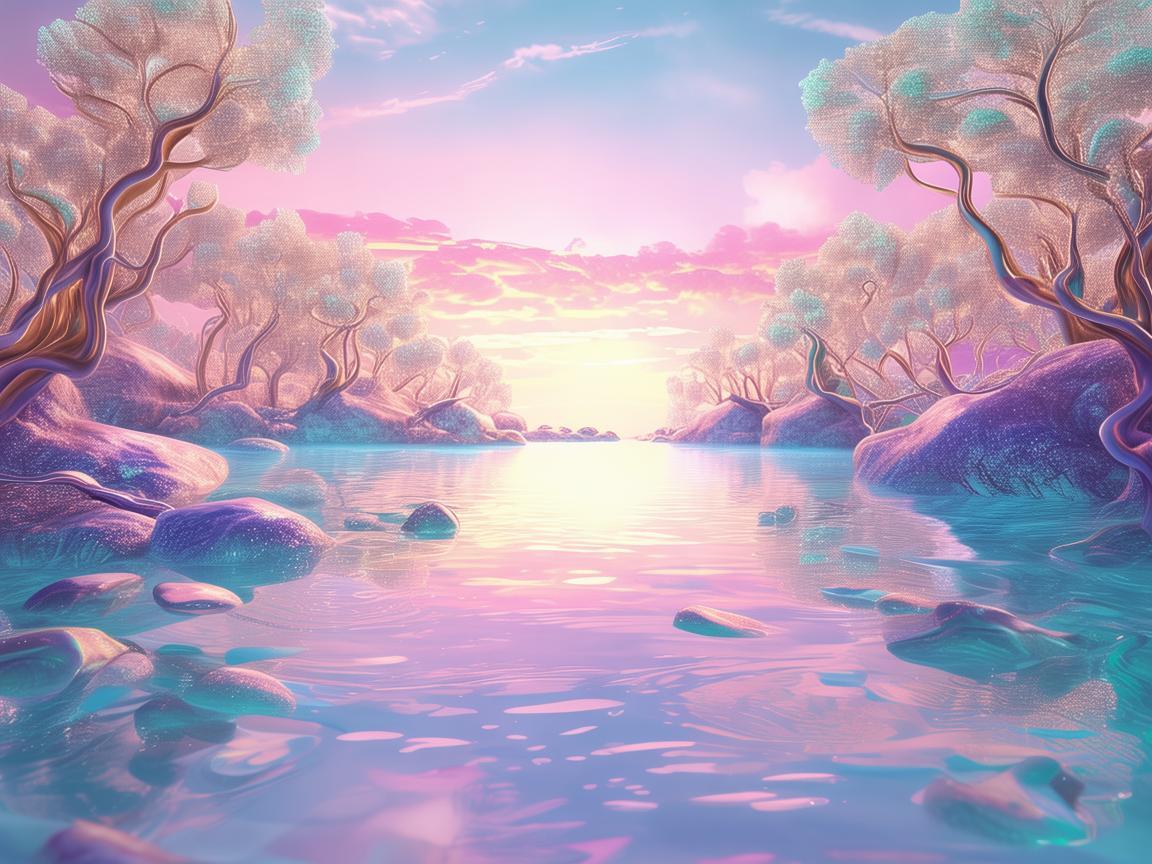梦幻湖泊，平面设计灵感之源