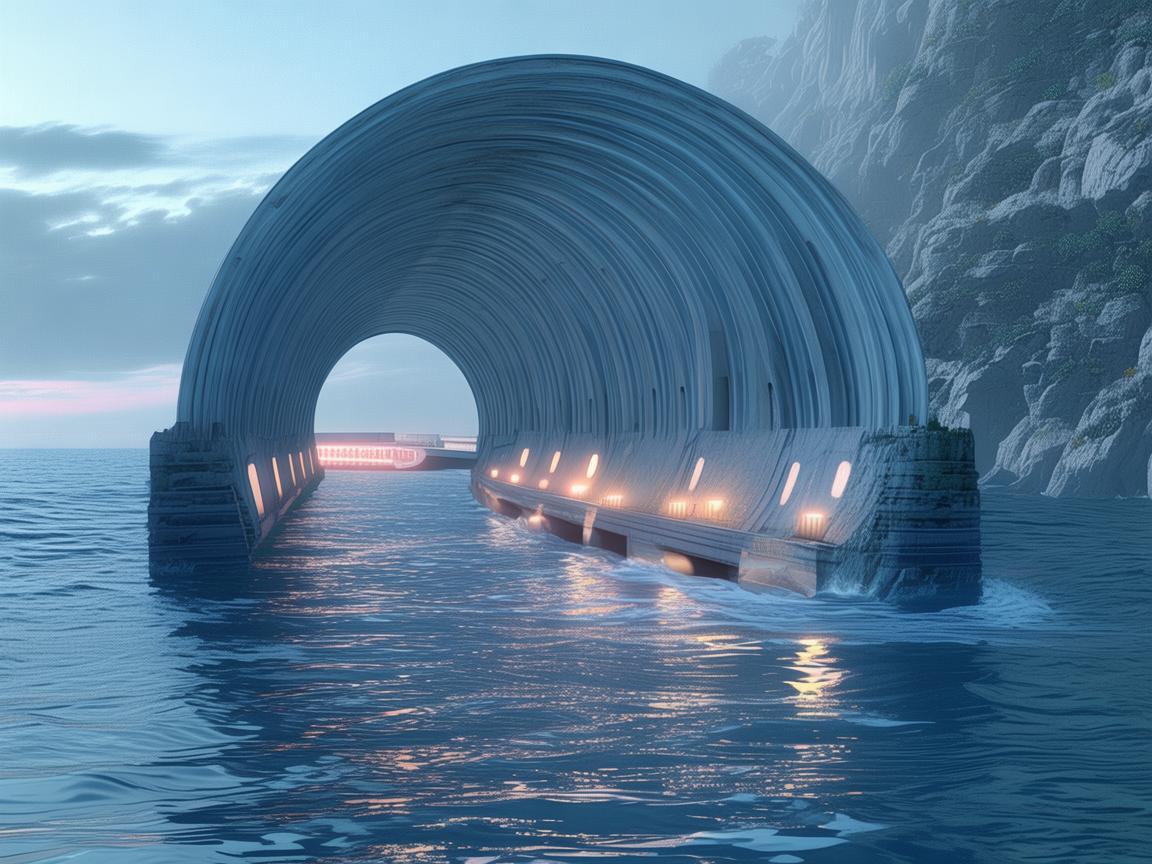 跨海隧道，通行车的梦幻画卷