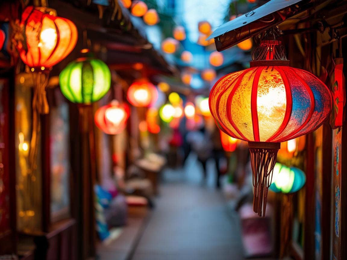 点亮夜市街的璀璨灯笼