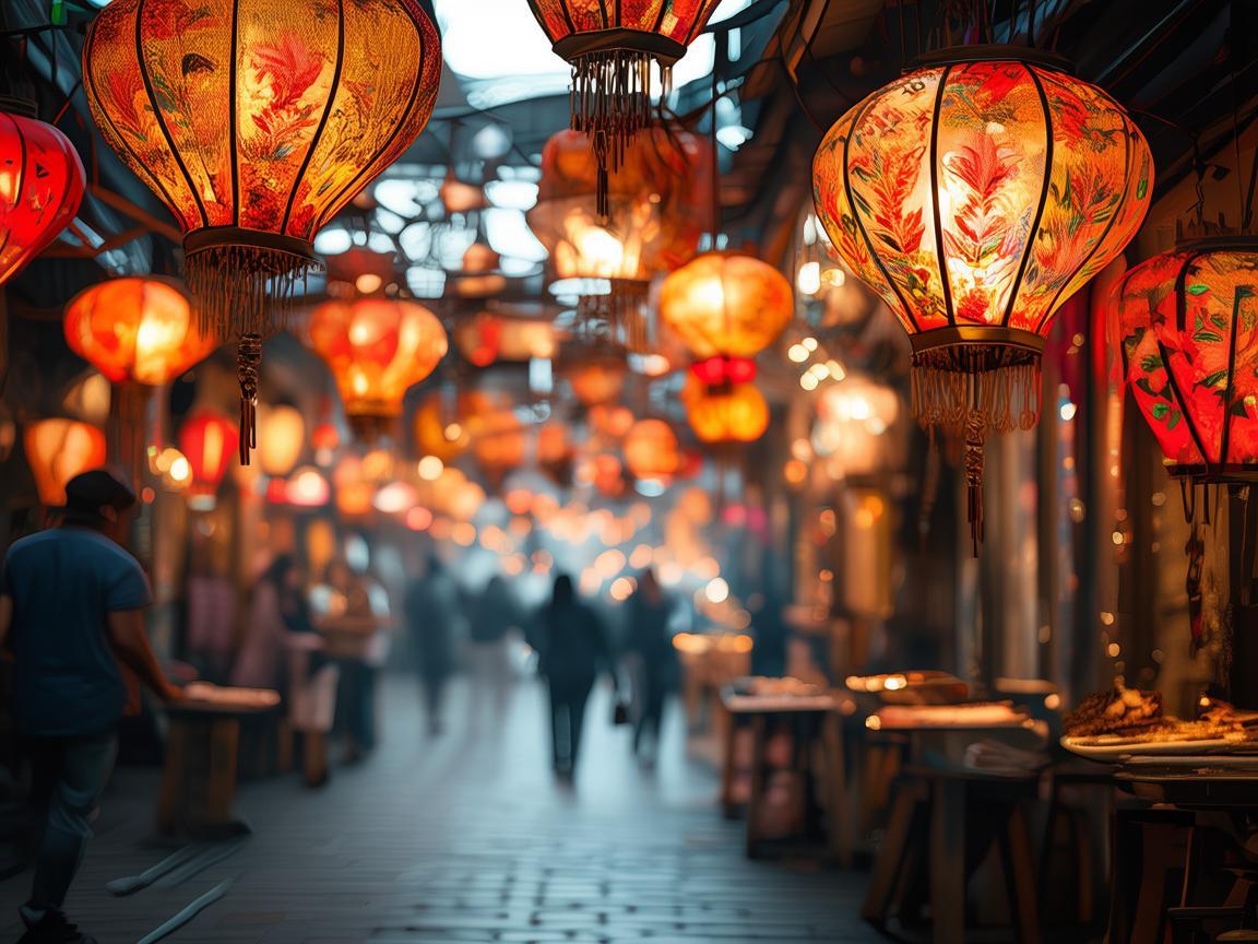 夜市街灯笼，点亮城市夜的浪漫