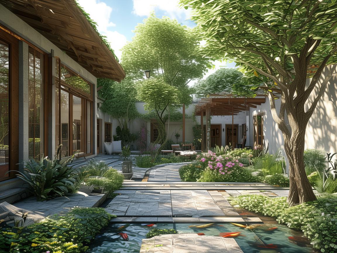 庭院设计中的视觉呼吸，如何通过空间布局提升居住体验？