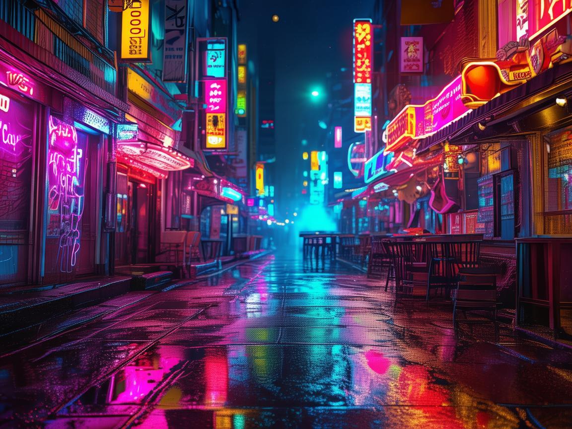 酒吧街霓虹灯，点亮夜的魅惑乐章