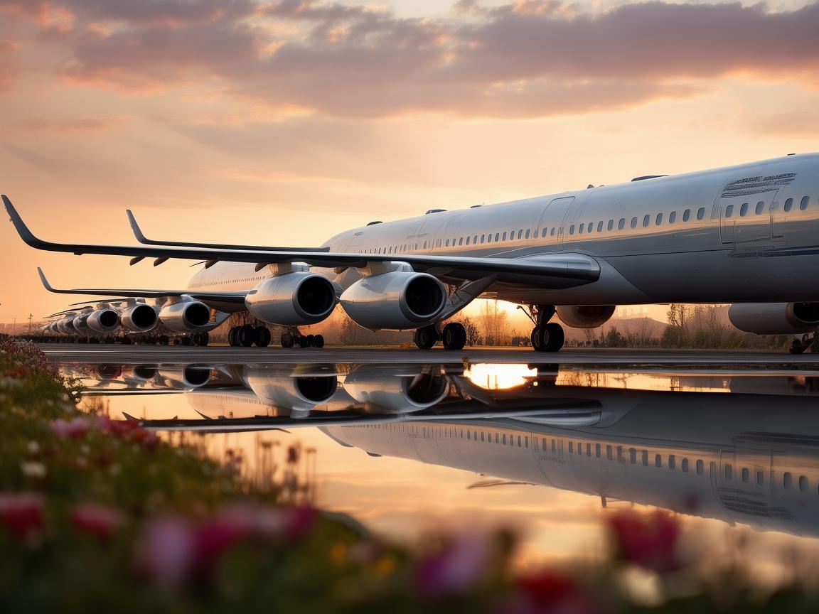 飞机停放区，秩序与美感的交织